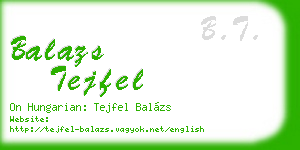 balazs tejfel business card